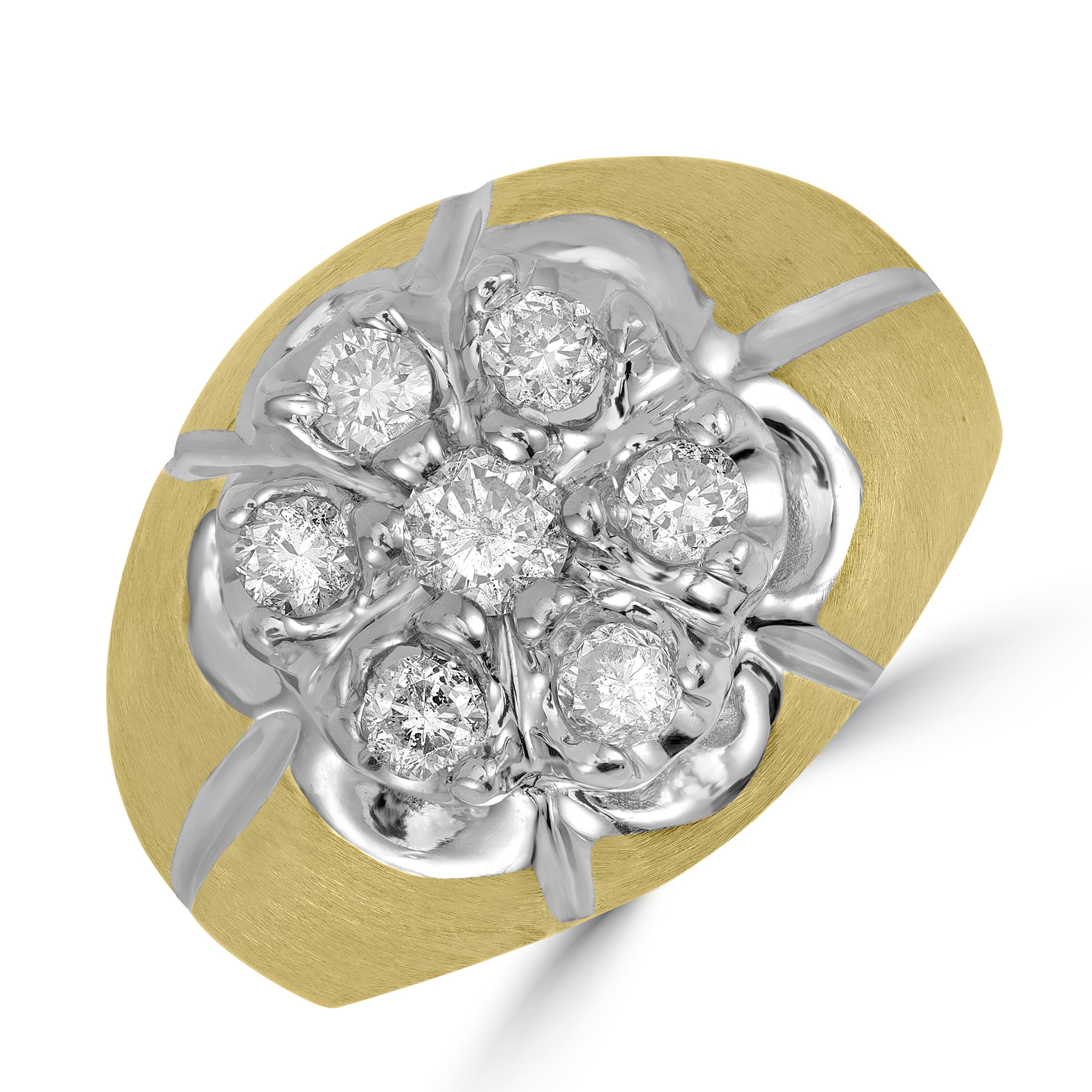 0.72 ct Cluster Diamond Ring in 14K Yellow Gold