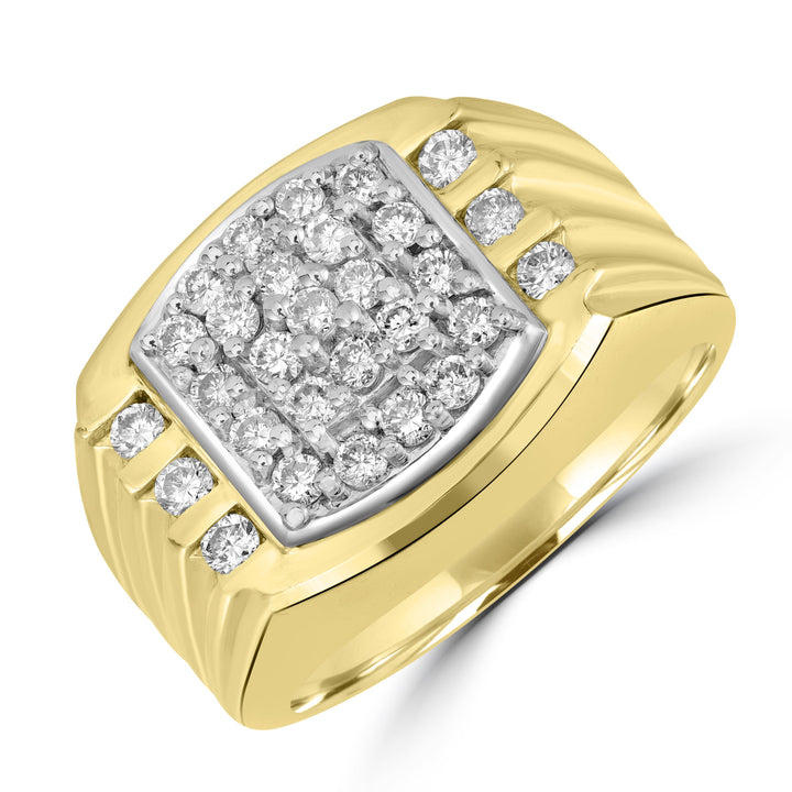 1.03 ct Pave Set Diamond Ring in 14K Yellow Gold