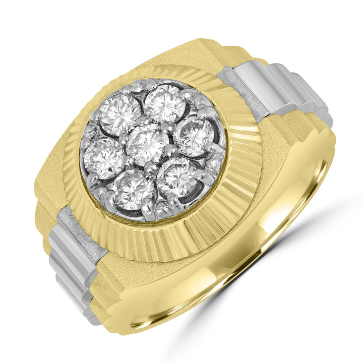 1.00ct Rolex Style Diamond Ring in 14K Yellow Gold
