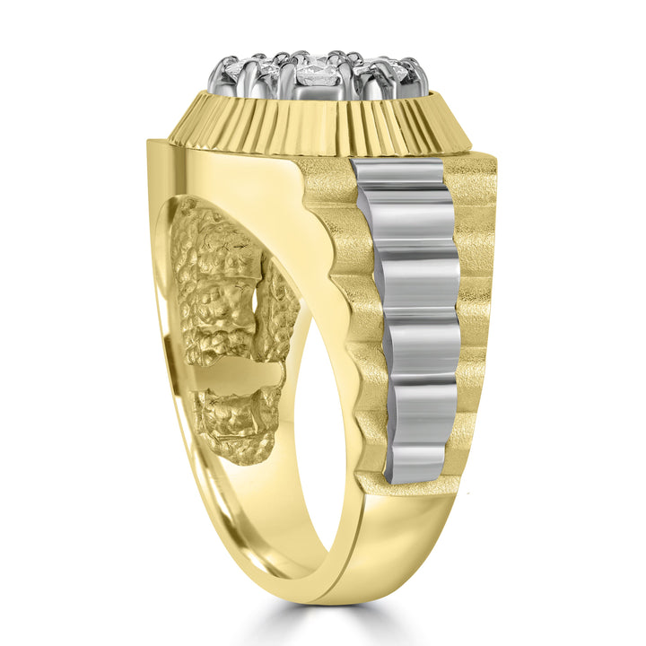 1.00ct Rolex Style Diamond Ring in 14K Yellow Gold