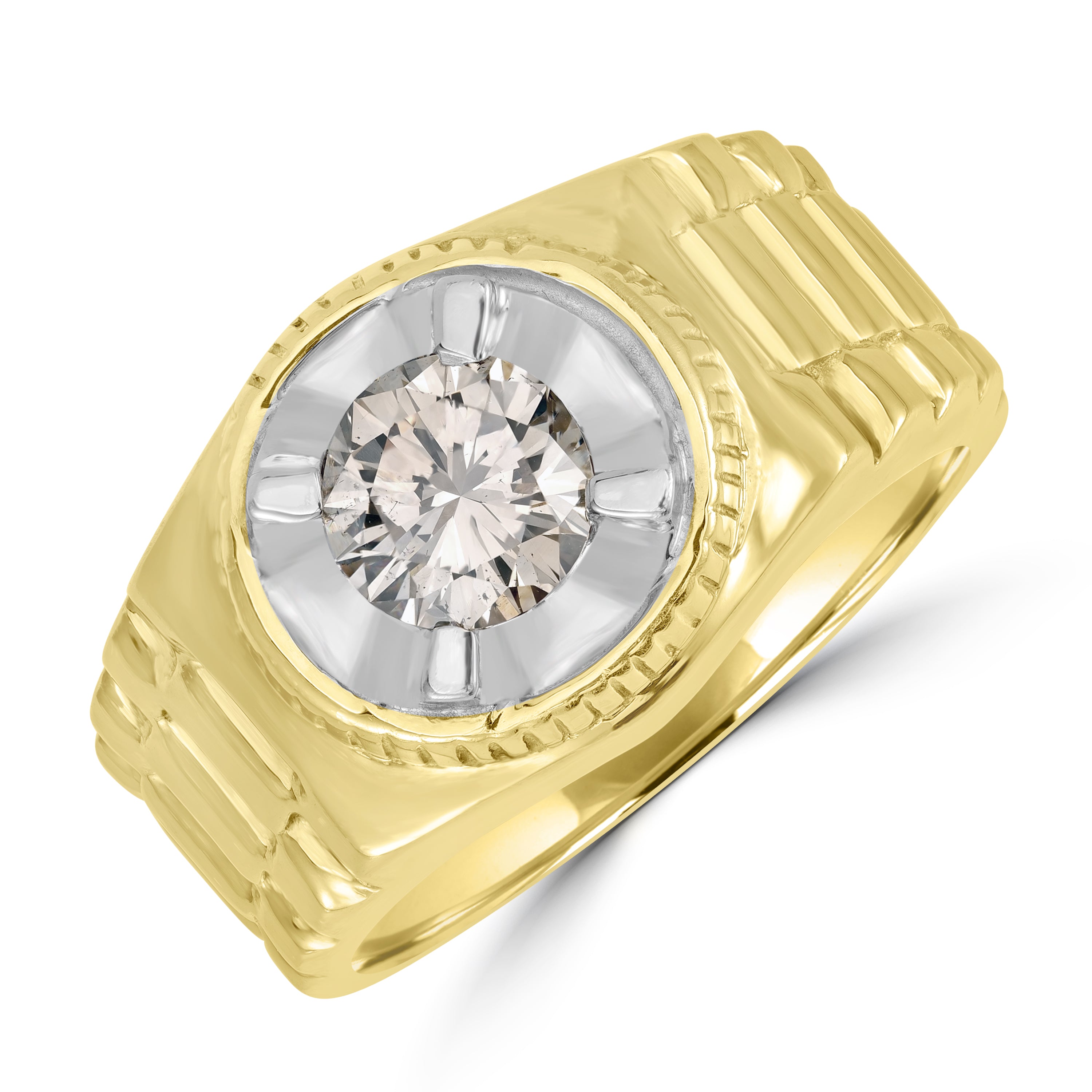 1.11ct Men Diamond Ring in Yellow Gold