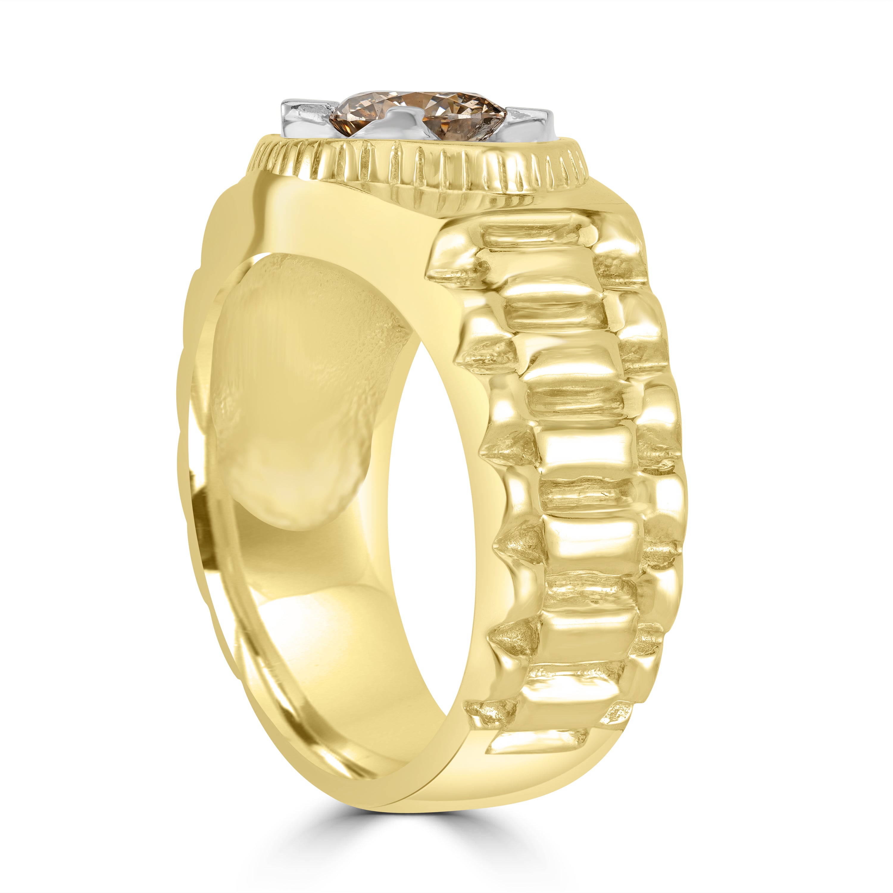 1.11ct Men Diamond Ring in Yellow Gold