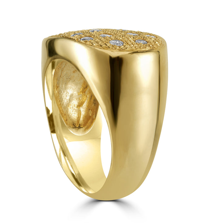 Men Ring 1.00ct Diamond in Yellow Gold