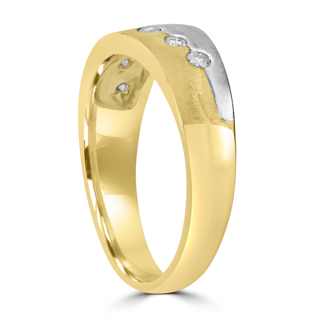 0.28 ct Two-Tone Diamond Band in 14K White and Yellow Gold