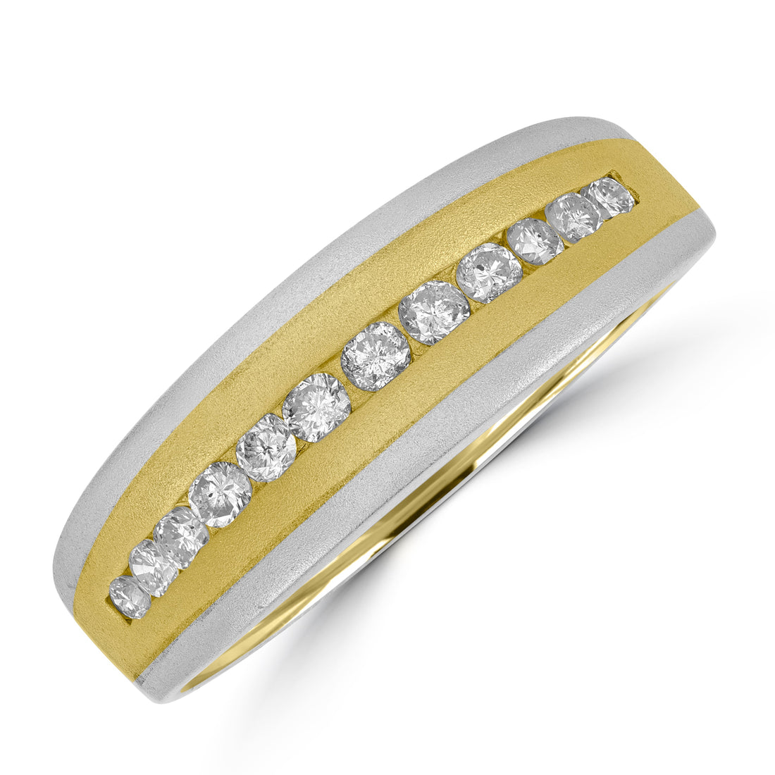 0.27 ct Two-Tone Diamond Band in 14K White and Yellow Gold