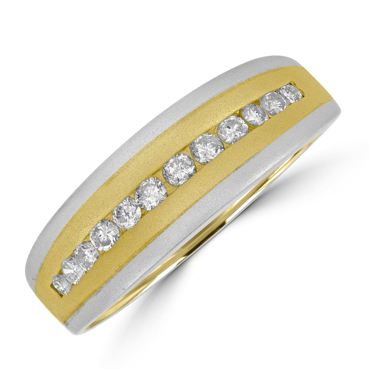 0.27 ct Two-Tone Diamond Band in 14K White and Yellow Gold