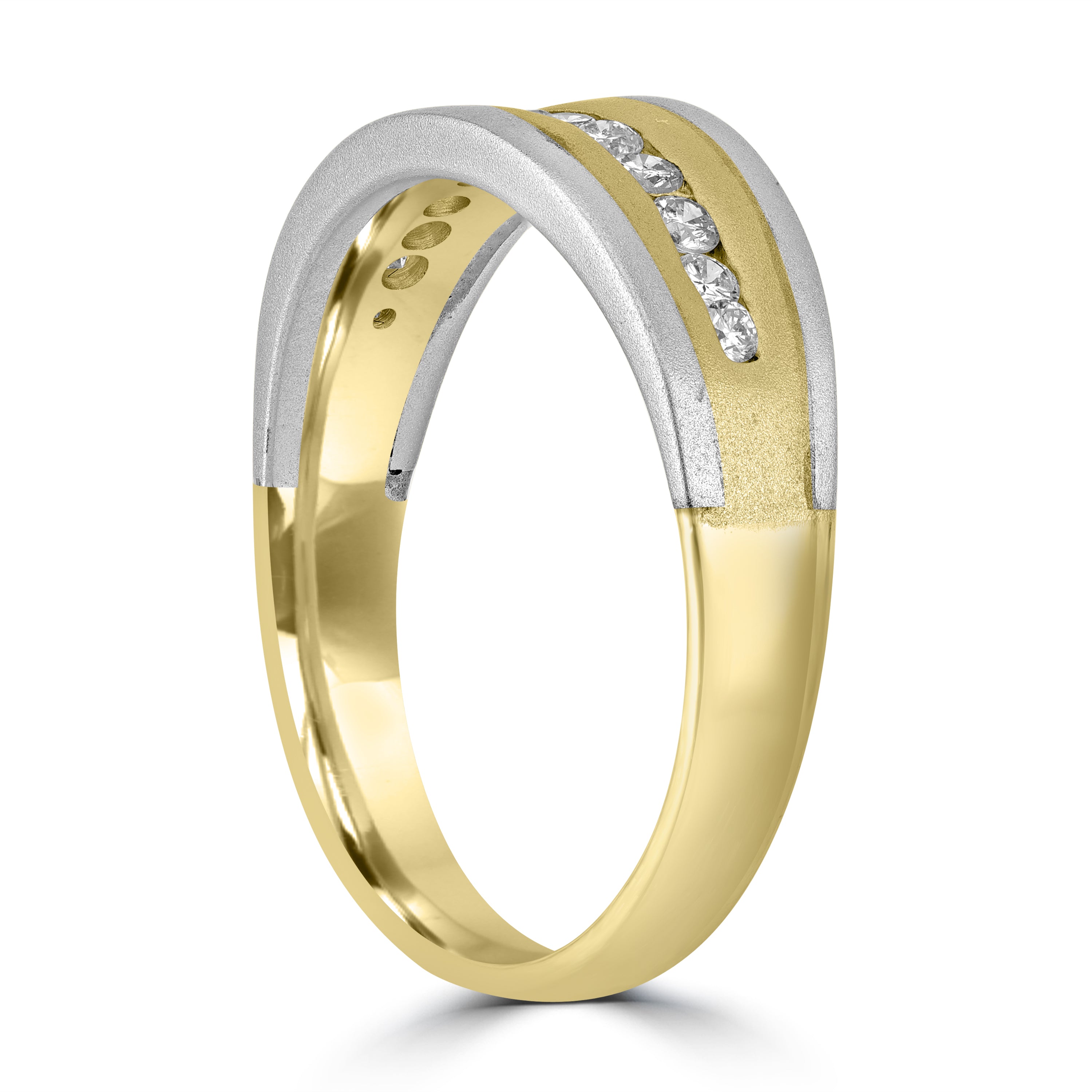 0.27 ct Two-Tone Diamond Band in 14K White and Yellow Gold