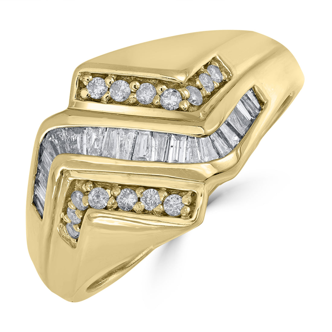 0.64 ct Diamond Baguette Band in 14K Yellow Gold