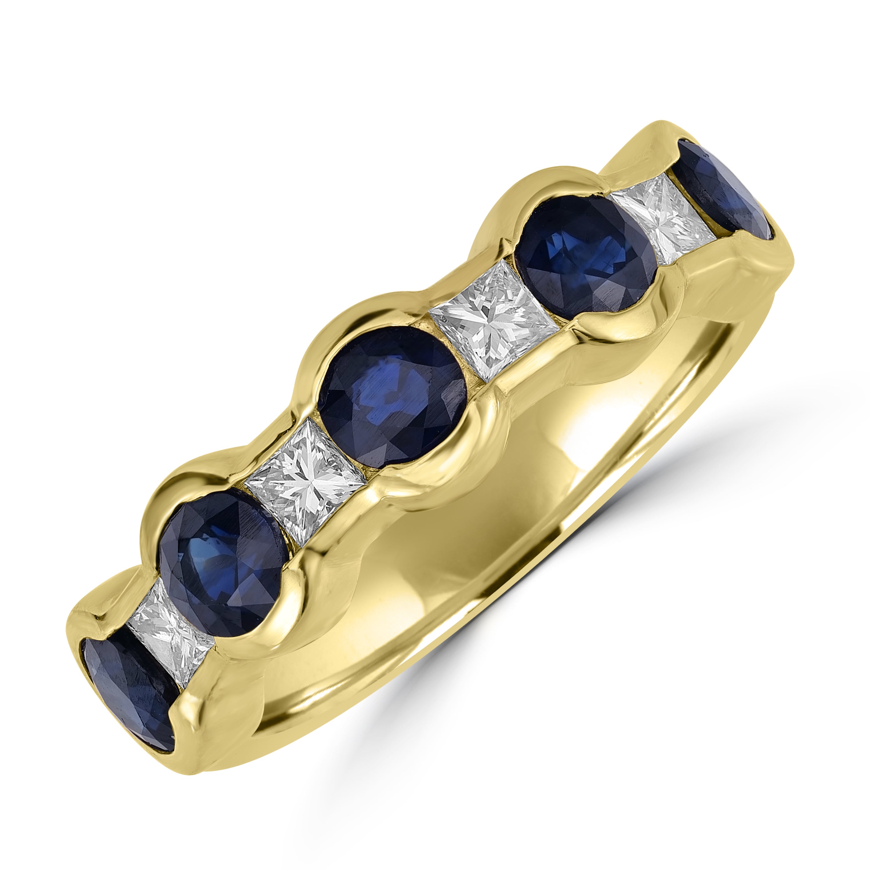1.04 ct Sapphire & Diamond Band in 14K Yellow Gold