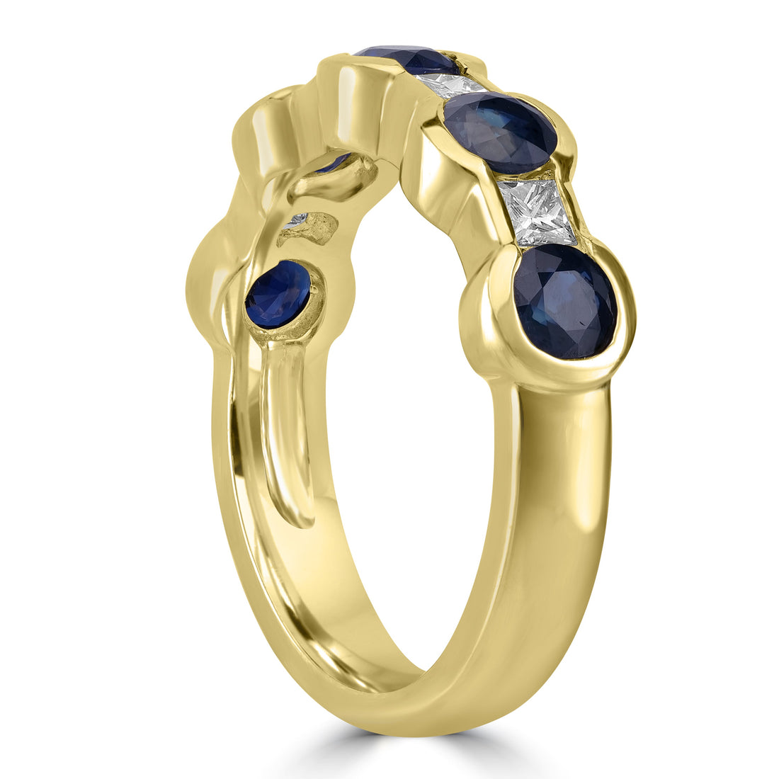 1.04 ct Sapphire & Diamond Band in 14K Yellow Gold