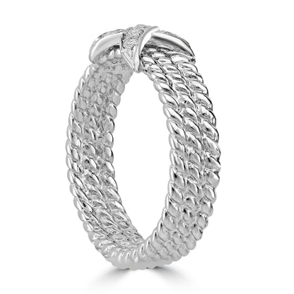 Crisscross Triple Rope Diamond Ring