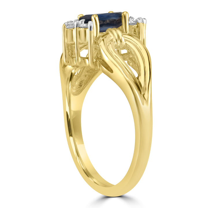 1.00 ct Sapphire & Diamond Ring in 14K Yellow Gold