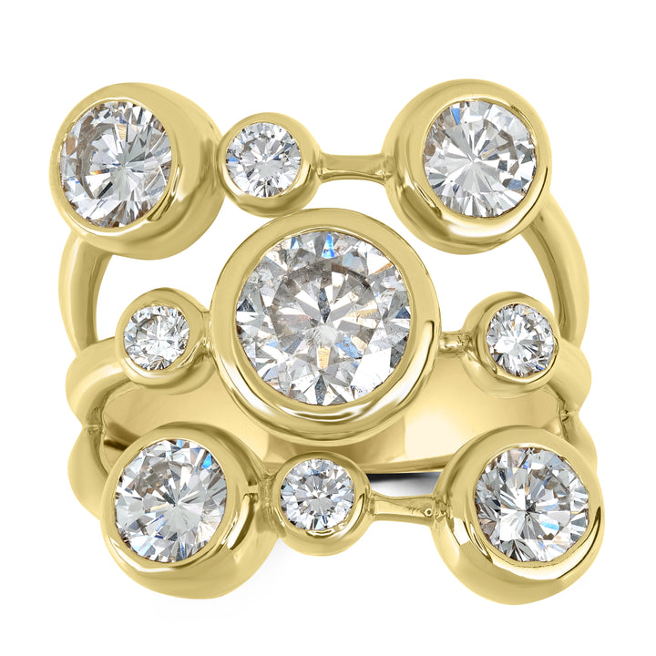 5.18 ct Round Diamond Ring in 18K Yellow Gold