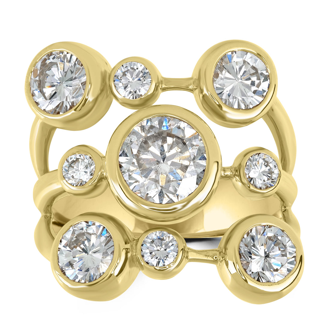 5.18 ct Round Diamond Ring in 18K Yellow Gold
