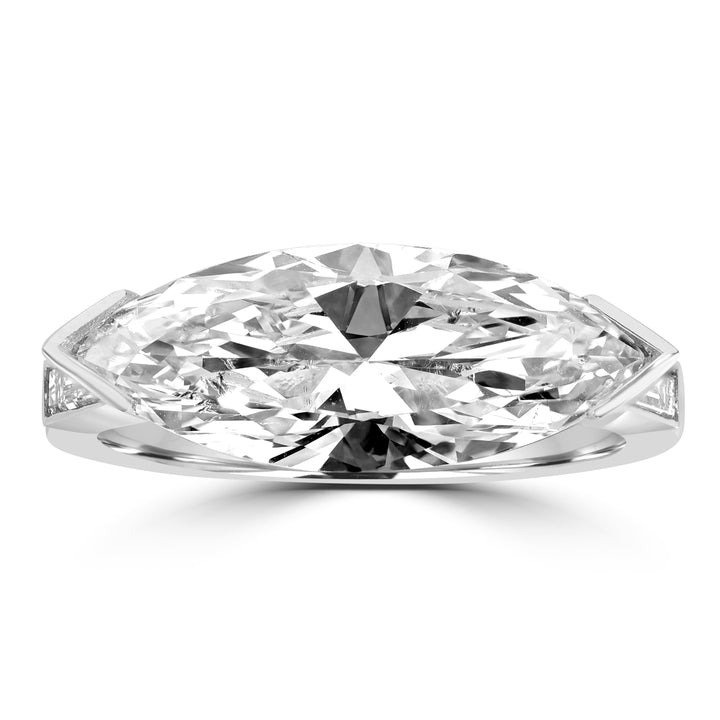 3.93 ct Diamond Ring in 18K White Gold  (3.63 ct Center - GIA Certified)