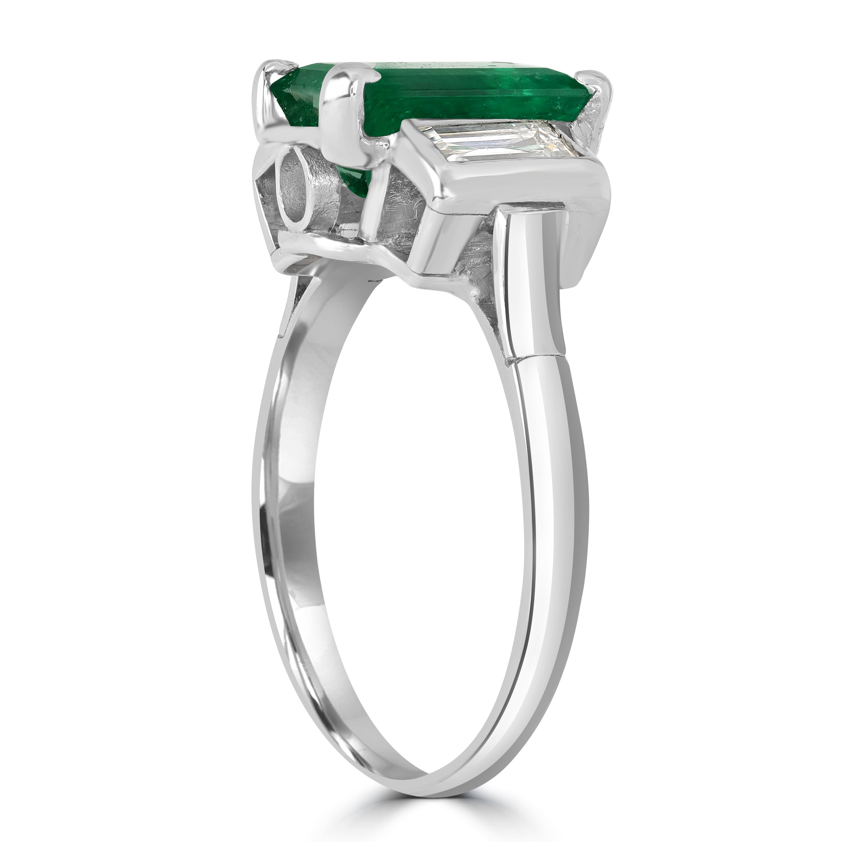 2.24 ct Green Emerald & Diamond Ring in Platinum