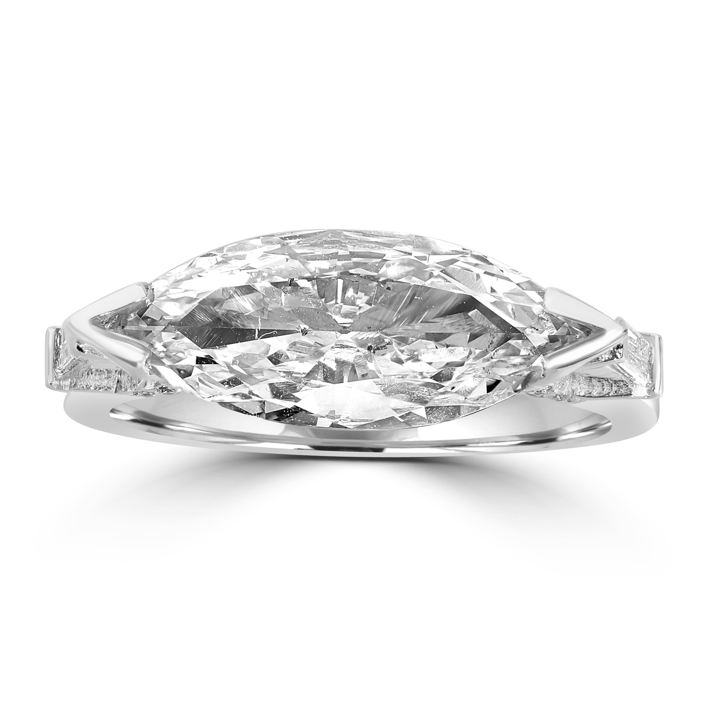 2.46 ct Diamond Ring in 18K White Gold  (2.14 ct Center - GIA Certified)