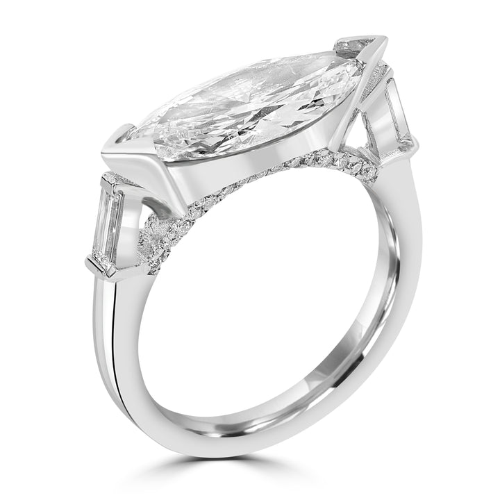 2.46 ct Diamond Ring in 18K White Gold  (2.14 ct Center - GIA Certified)