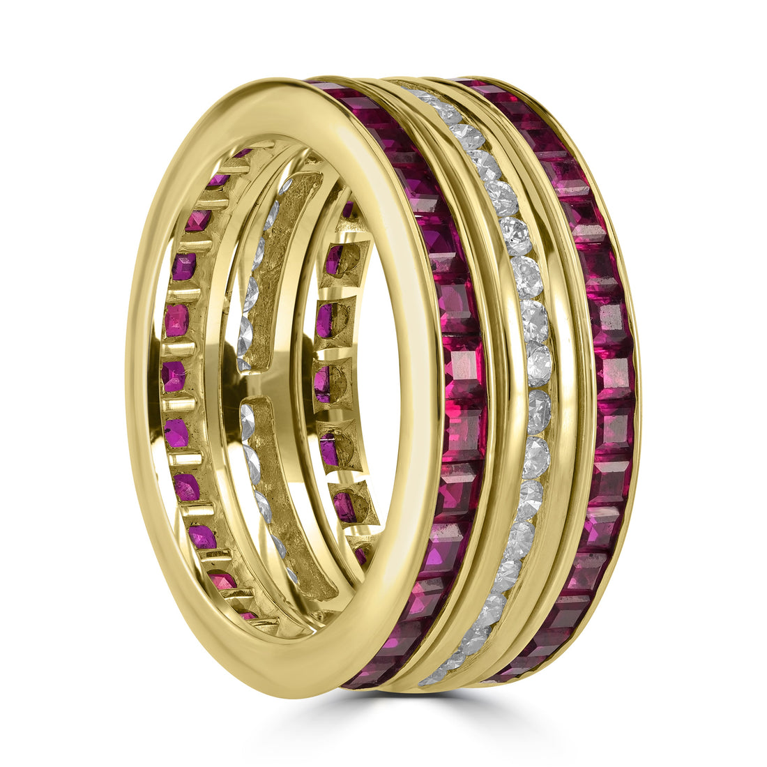 2.25 ct Ruby & Diamond Band in 14K Yellow Gold
