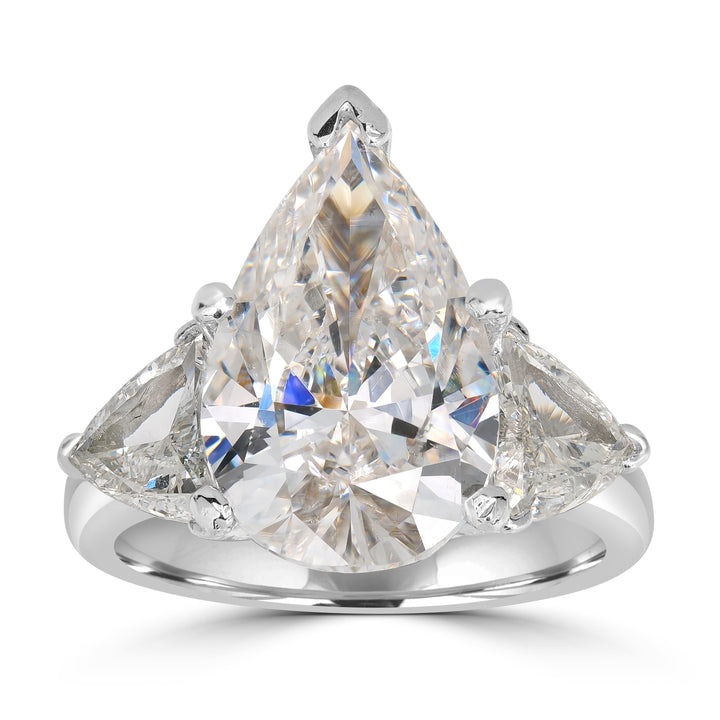 5.11 ct Solitaire Pear Diamond Engagement Ring in Platinum