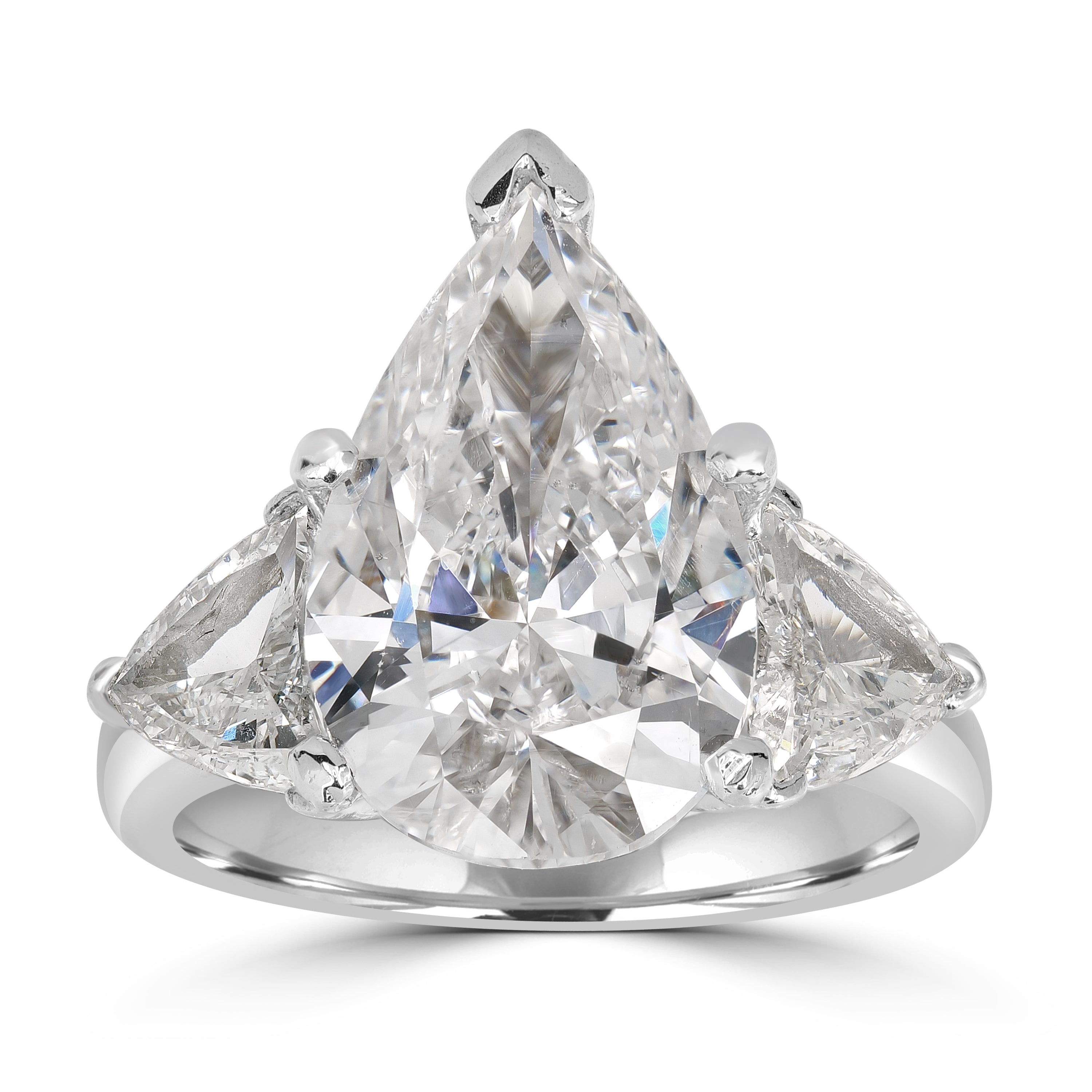 6.61 ctw Solitaire Pear Diamond Engagement Ring in Platinum - GIA Certified