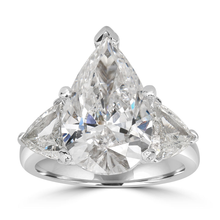 6.61 ctw Solitaire Pear Diamond Engagement Ring in Platinum - GIA Certified