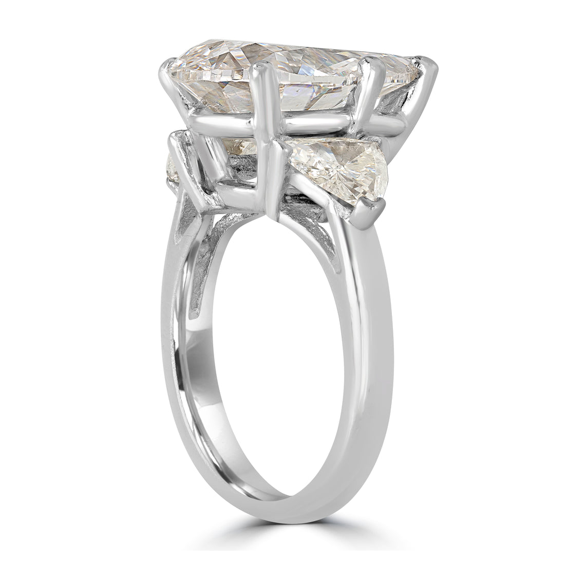 5.11 ct Solitaire Pear Diamond Engagement Ring in Platinum