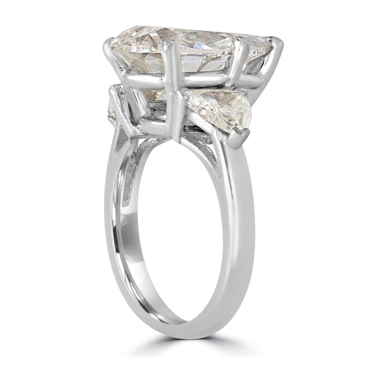5.11 ct Solitaire Pear Diamond Engagement Ring in Platinum