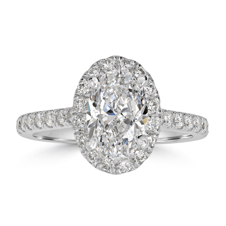2.38 ctw Solitaire Oval Shape Engagement Ring in 18K White Gold - GIA Certified