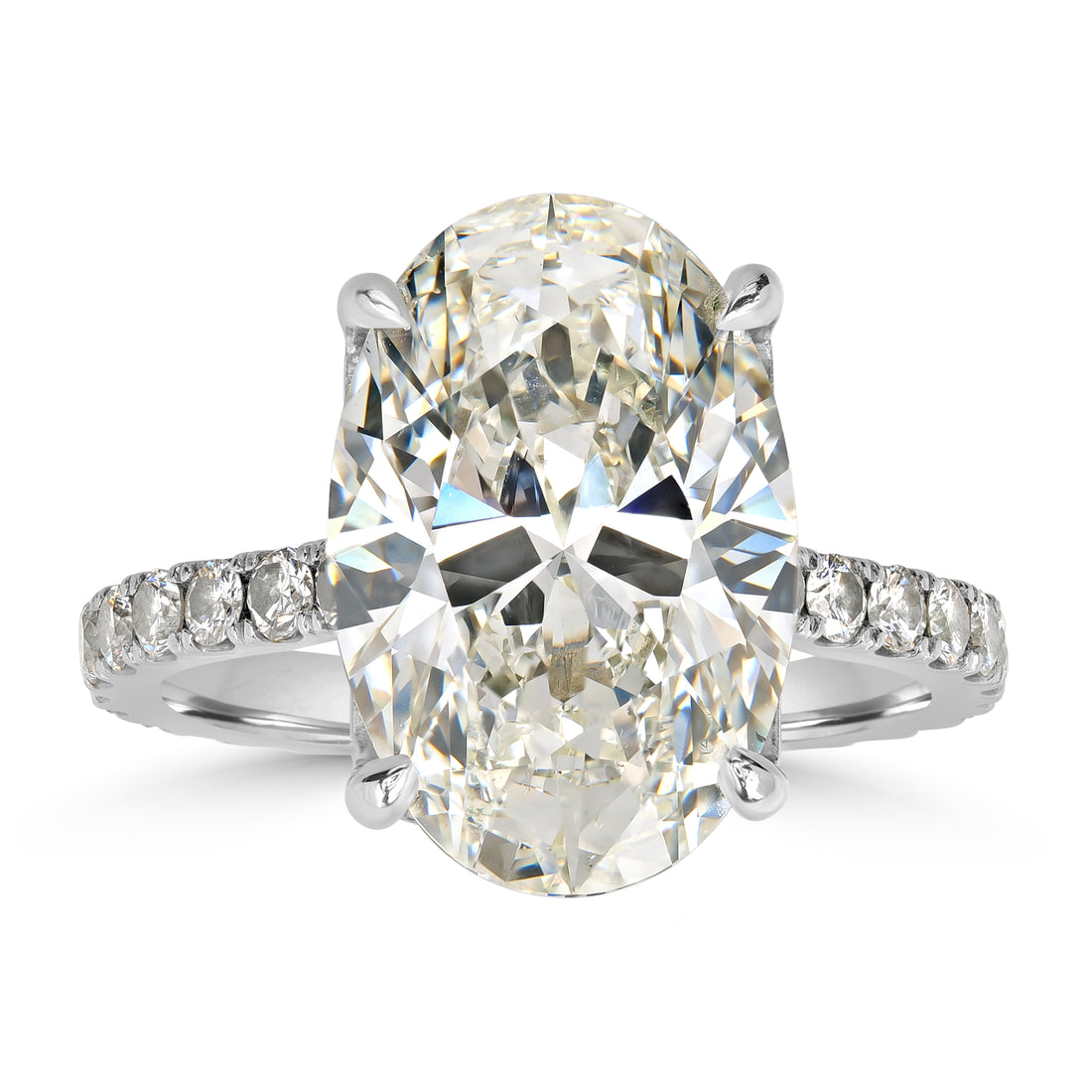 6.07 ct Solitaire Oval Shape Engagement Ring in Platinum