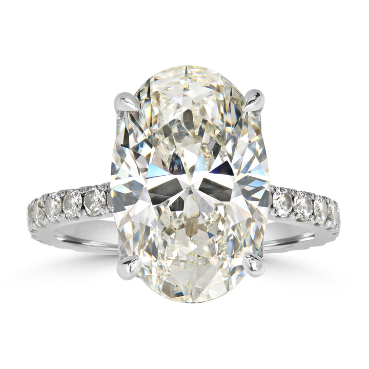 6.07 ct Solitaire Oval Shape Engagement Ring in Platinum
