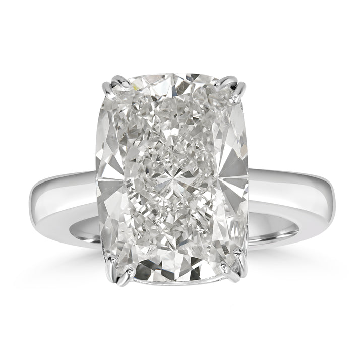 11.58 ct Solitaire Cushion Cut Engagement Ring in 18K White Gold - GIA Certified