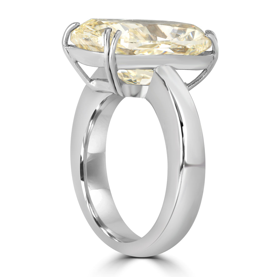 11.58 ct Solitaire Cushion Cut Engagement Ring in 18K White Gold