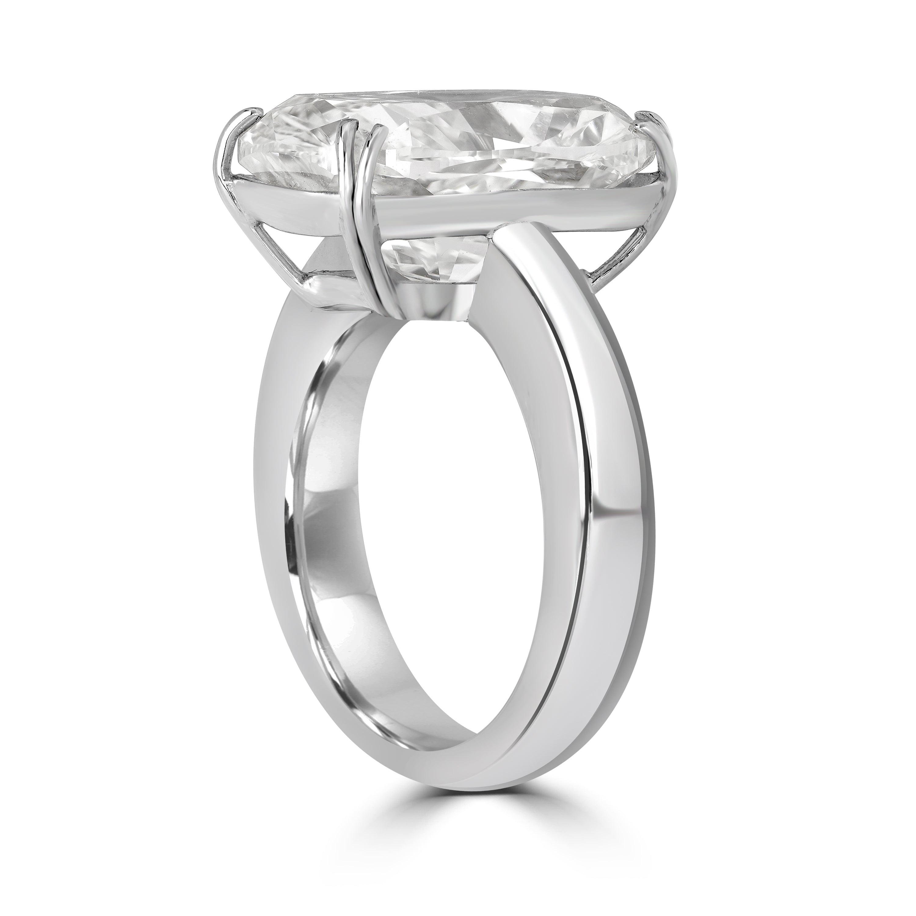11.58 ct Solitaire Cushion Cut Engagement Ring in 18K White Gold - GIA Certified