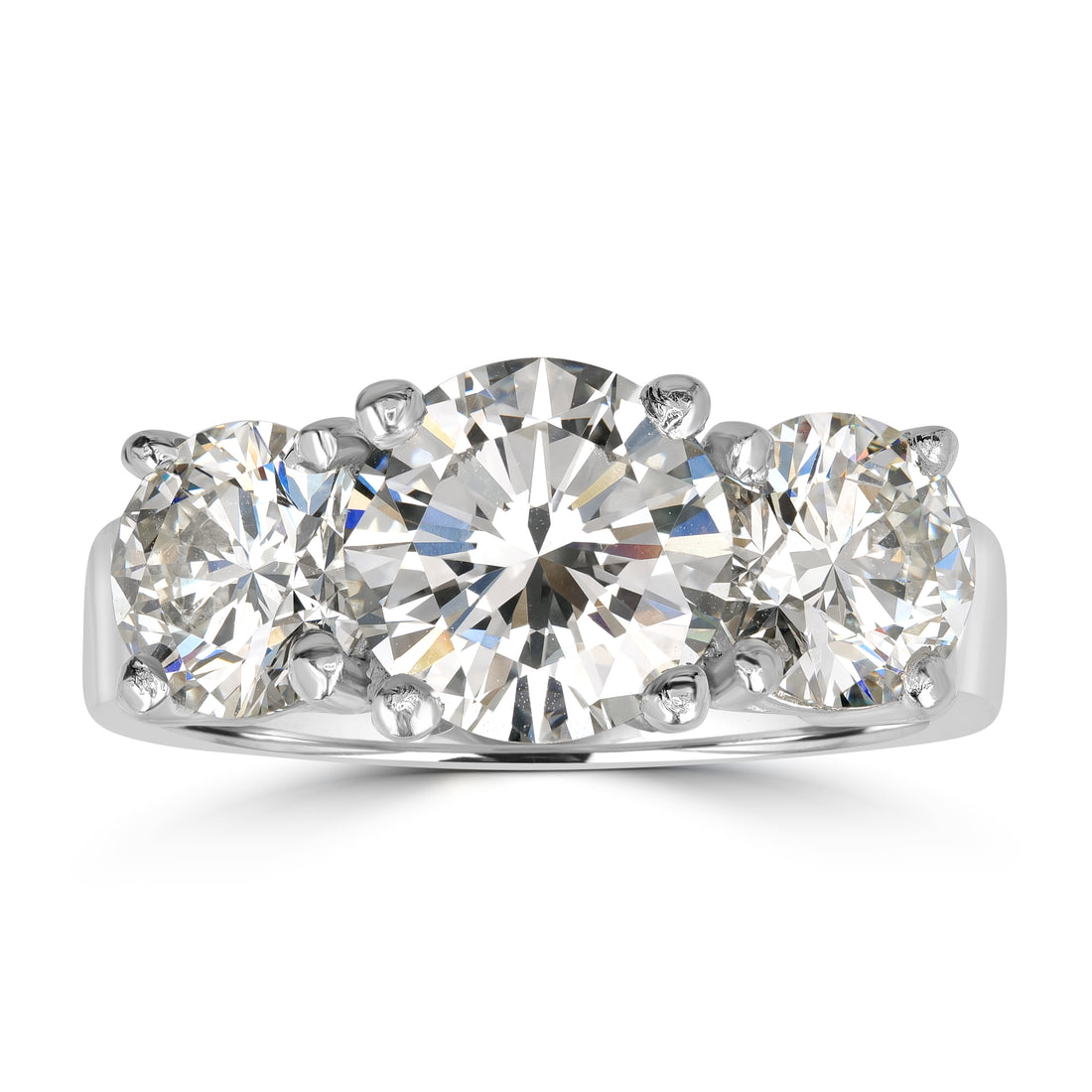 4.95 ct Three Stone Diamond Engagement Ring in Platinum
