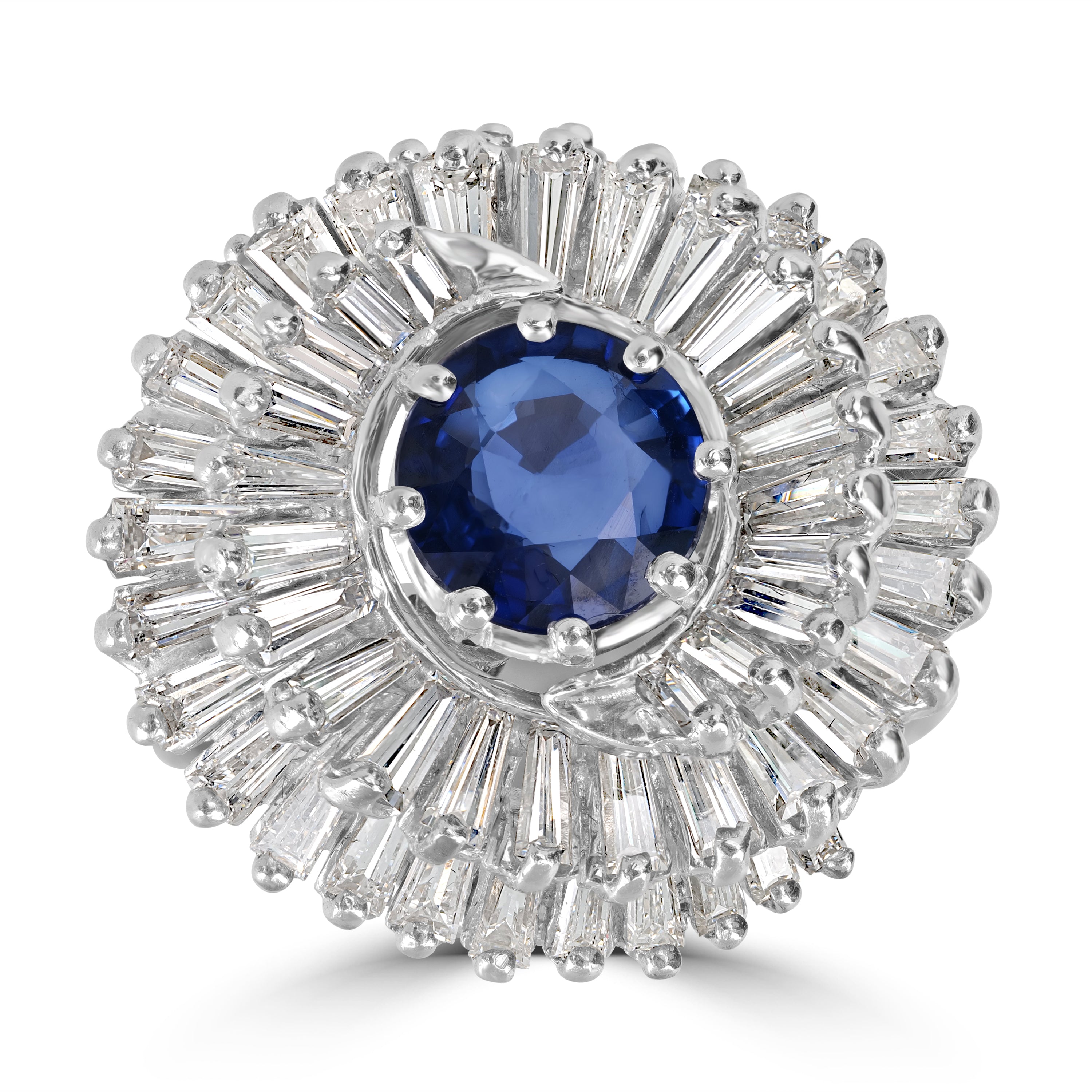 1.00 ct Sapphire & Diamond Cluster Ring in Platinum