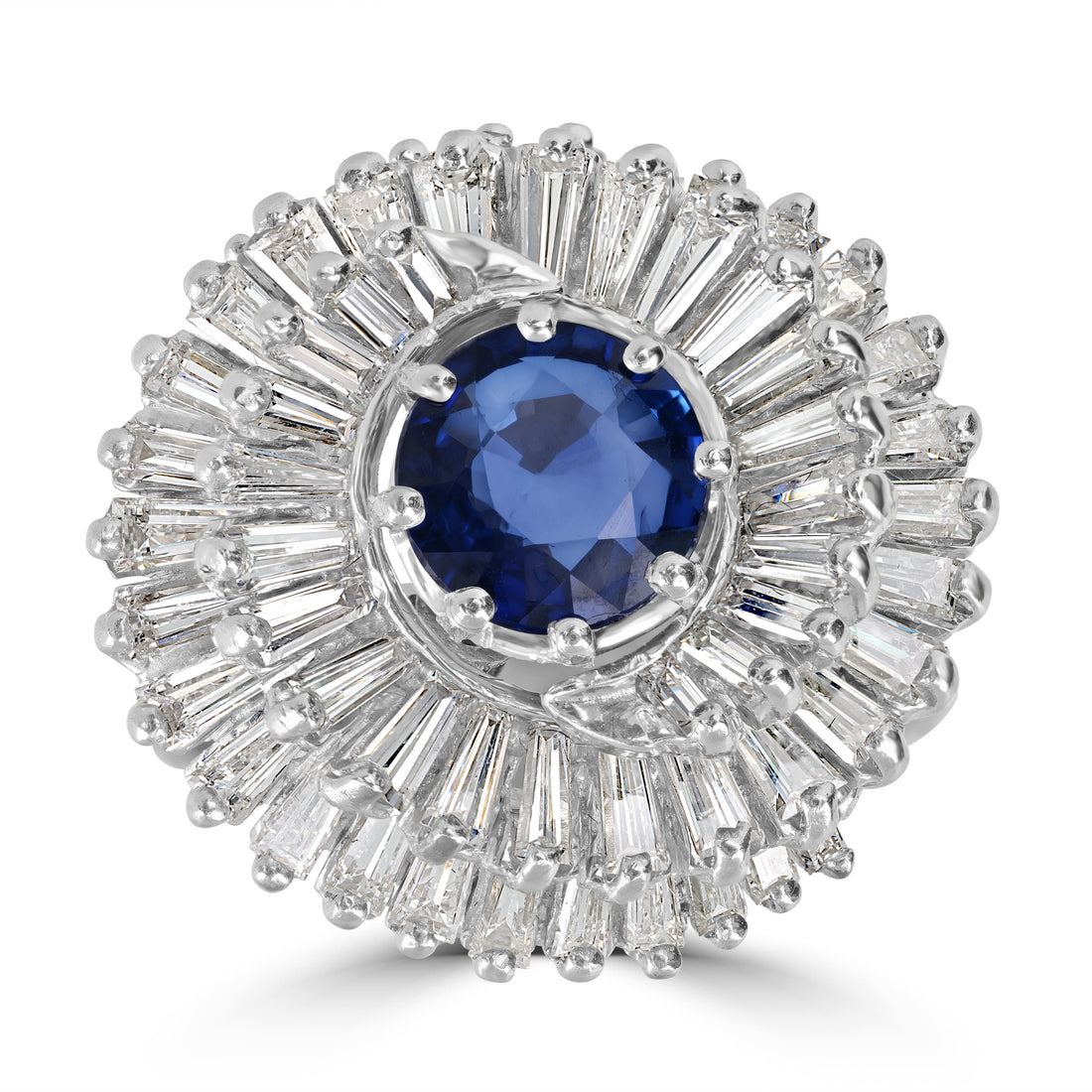 1.00 ct Sapphire & Diamond Cluster Ring in Platinum