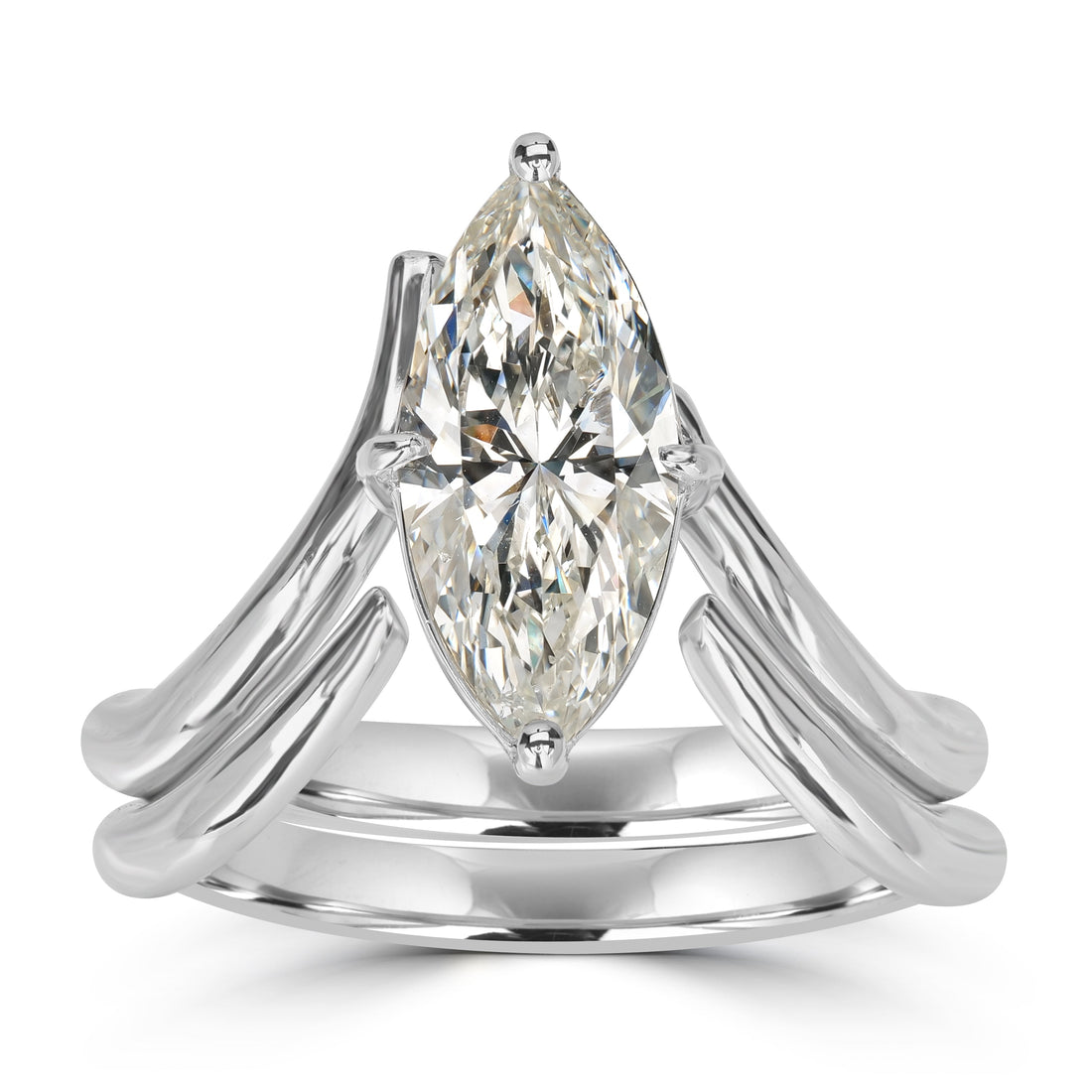 2.01 ct Solitaire Marquise Diamond Ring in 18K White Gold - GIA Certified