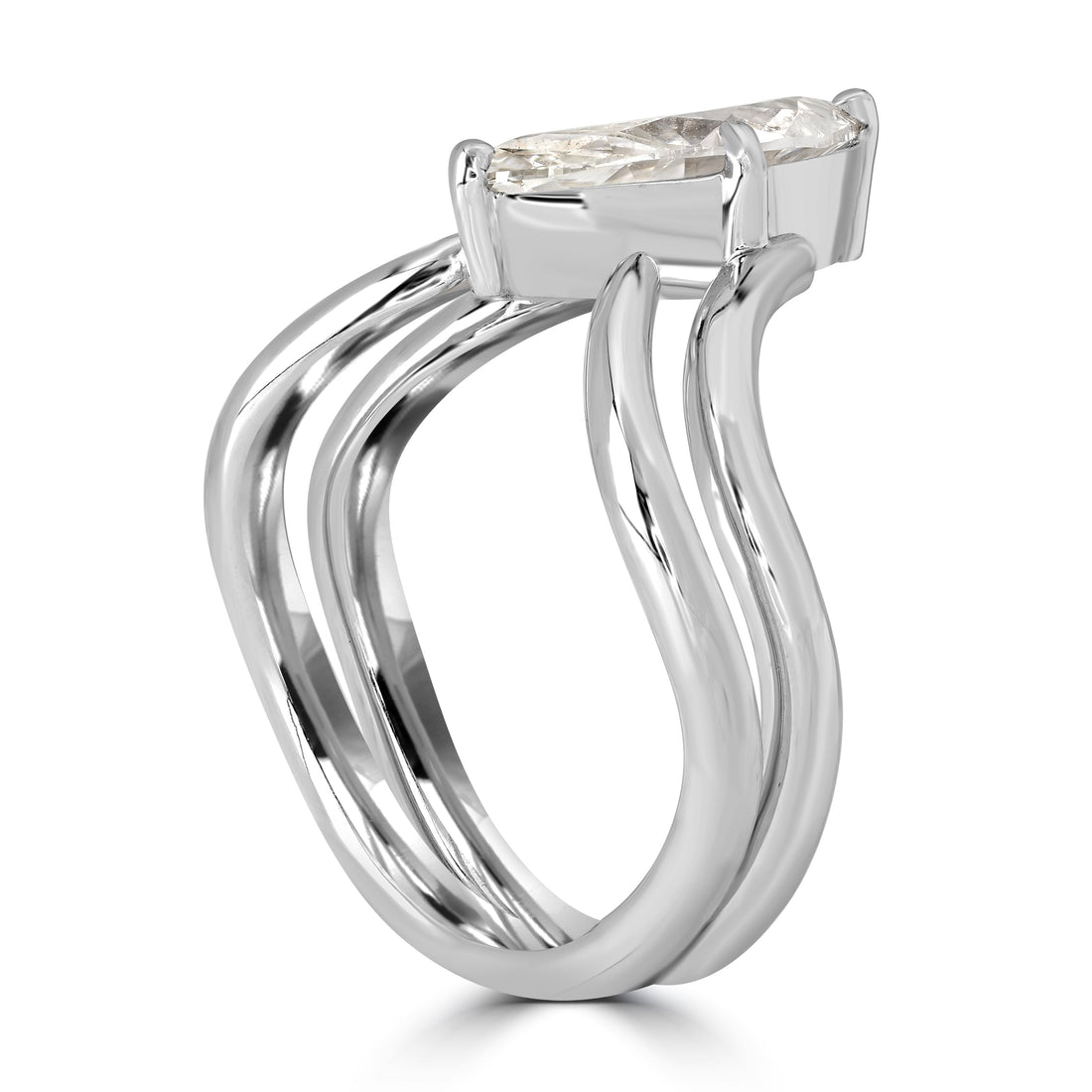 2.01 ct Solitaire Marquise Diamond Ring in 18K White Gold - GIA Certified