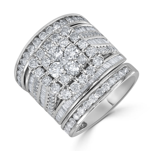 3.23ct Cluster Diamond Engagement Ring & Wedding Band