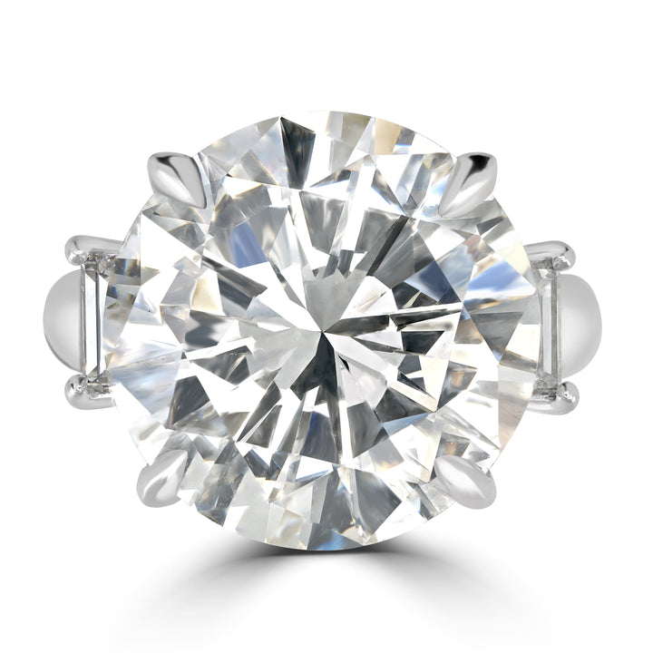 13.22 ct Solitaire Round Diamond Engagement Ring in Platinum -  GIA Certified