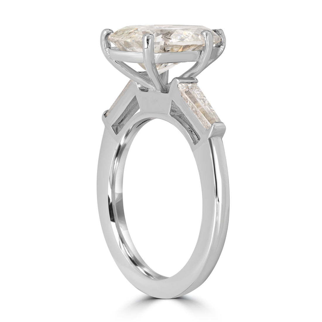 3.58 ct Solitaire Pear Shape Engagement Diamond Ring in 18K White Gold