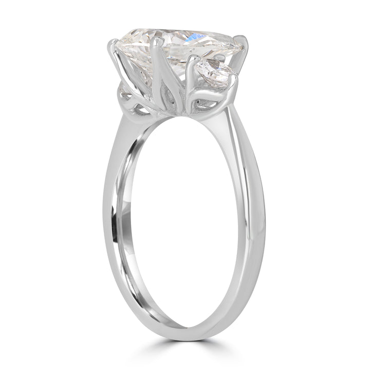 2.01 ct Solitaire Pear Shape Engagement Diamond Ring in 18K White Gold