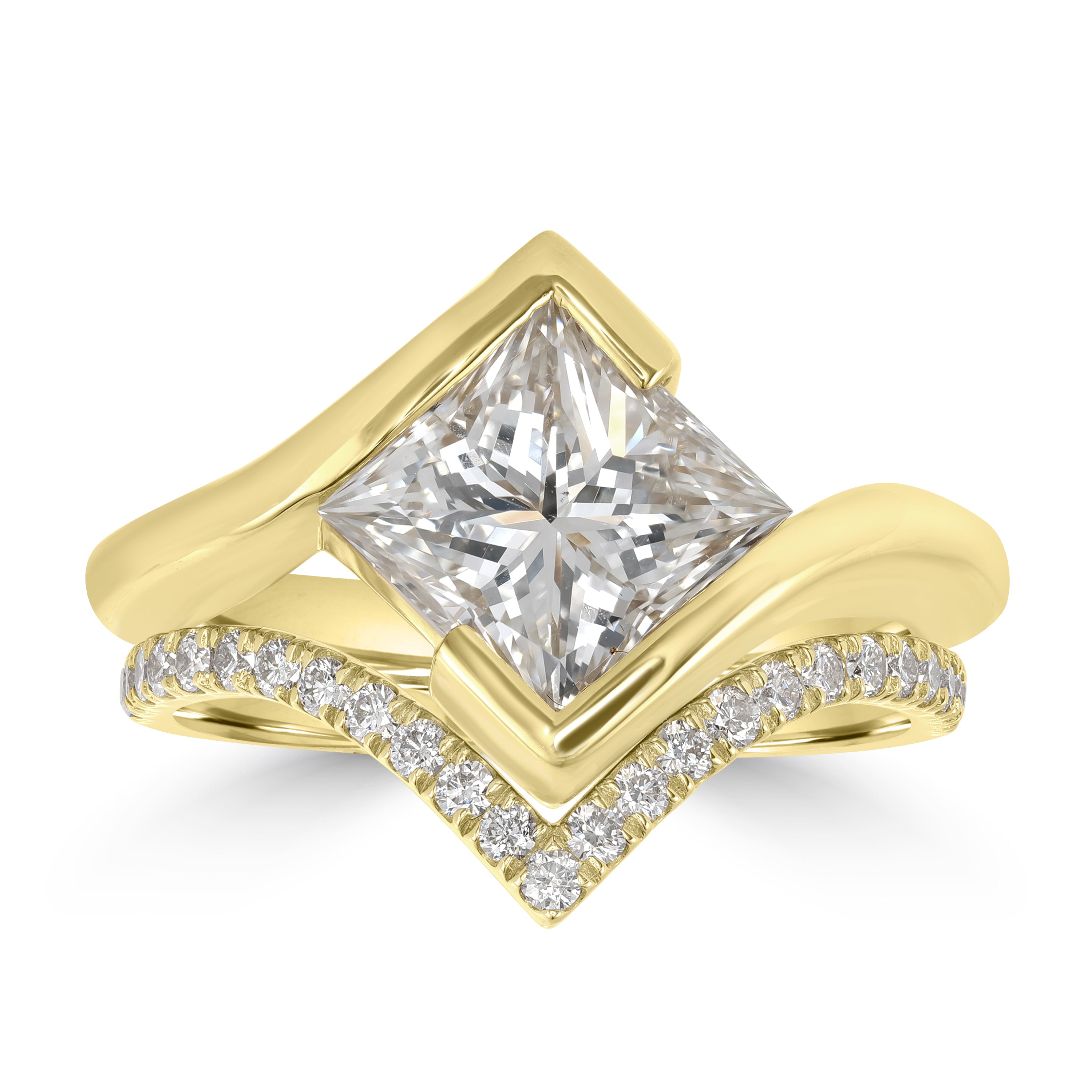 3.40 ctw Diamond Ring in 18K Yellow Gold - GIA Certified