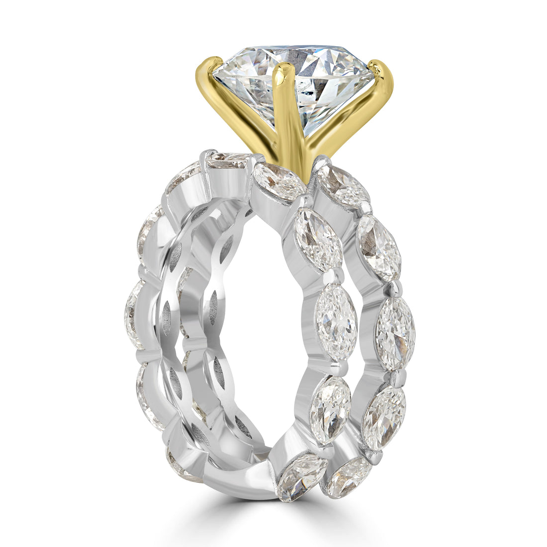 8.02 ctw Round Diamond Engagement Ring Set in 18K White Gold - GIA Certified