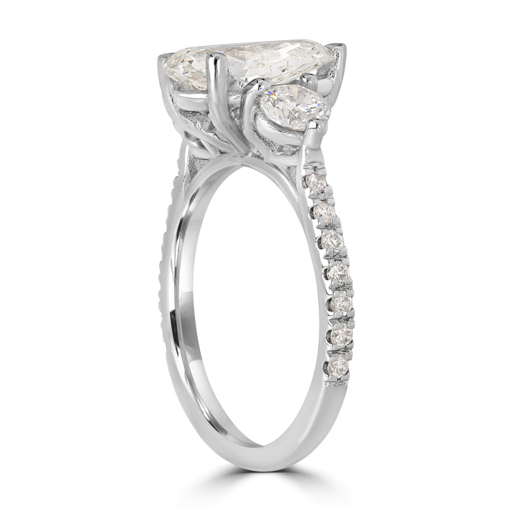 2.16 ctw Solitaire Pear Shape Engagement Ring in 18K White Gold - GIA Certified
