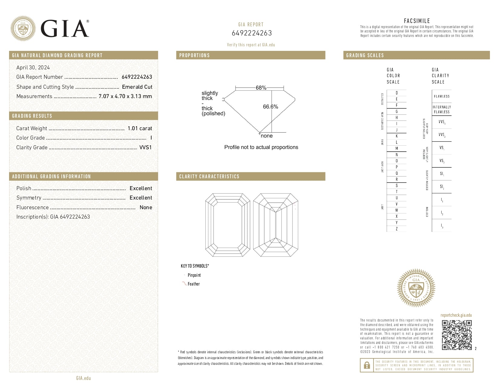 5.02 ct Solitaire Emerald Cut Diamond Band Ring in 18K White Gold -  GIA Certified