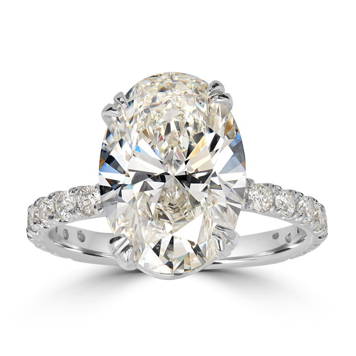 4.11 ct Solitaire Oval Engagement Diamond Ring in 18K White Gold - EGL Certified