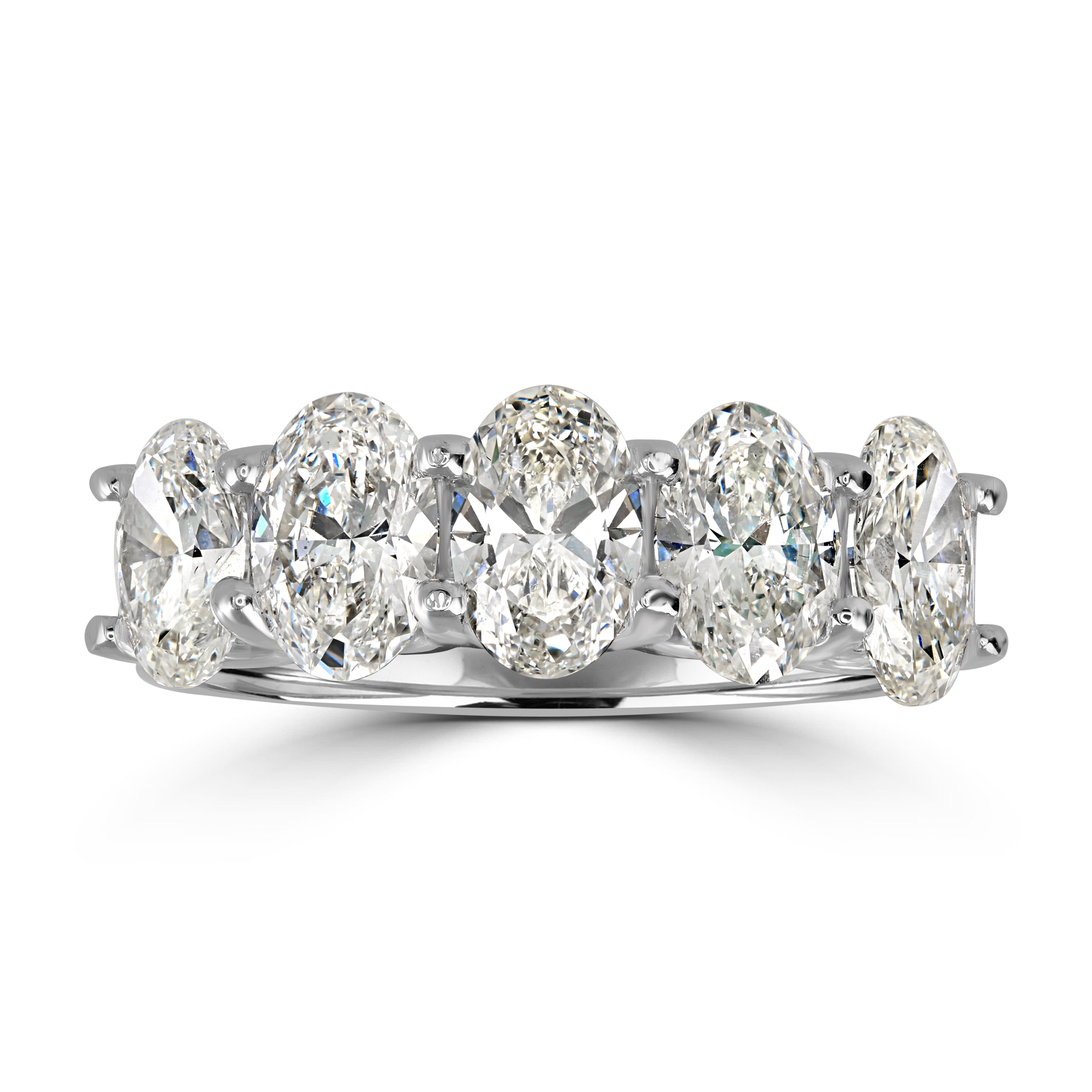 2.55 ct Solitaire Oval Shape Diamond Band Ring in 18K White Gold -  GIA Certified