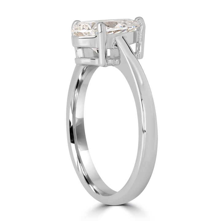 1.50 ct Solitaire Pear Shape Engagement Diamond Ring in 18K White Gold